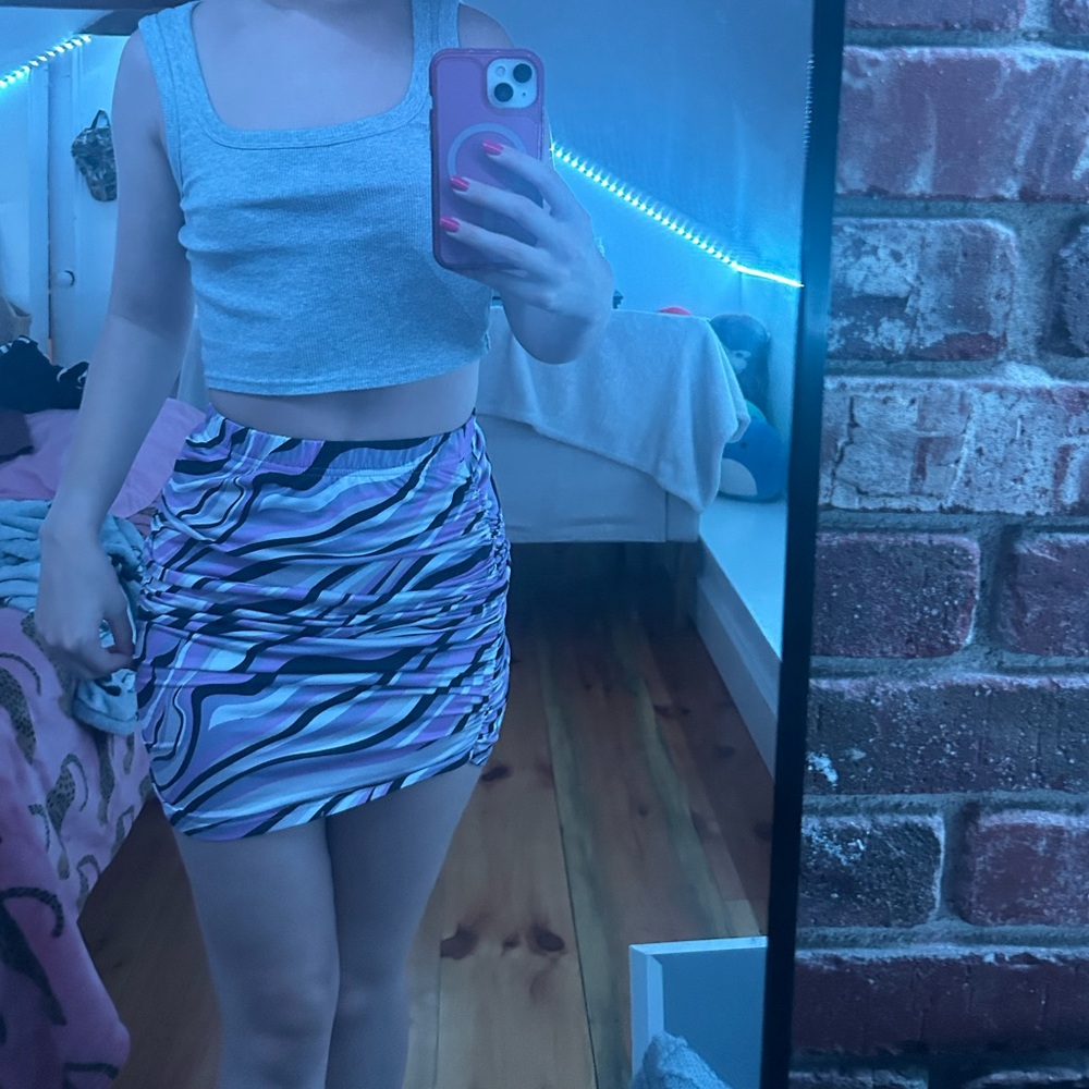 Black and purple skirt